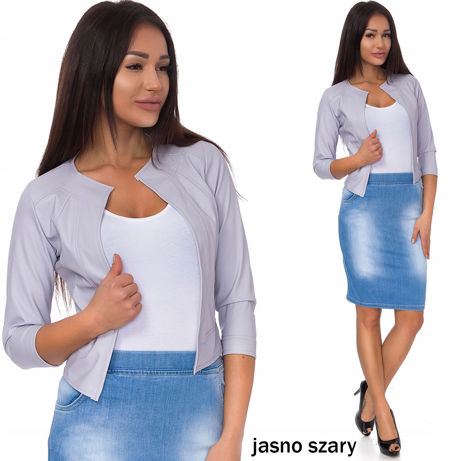 543__roz._4XL_ RAMONESKA NARZUTKA ŻAKIET EKO SKÓRA Kolor czarny