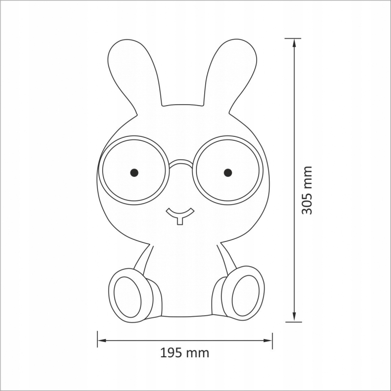 LAMPKA NOCNA DLA DZIECKA KRÓLIK 2,5W POLUX Kod producenta 307699