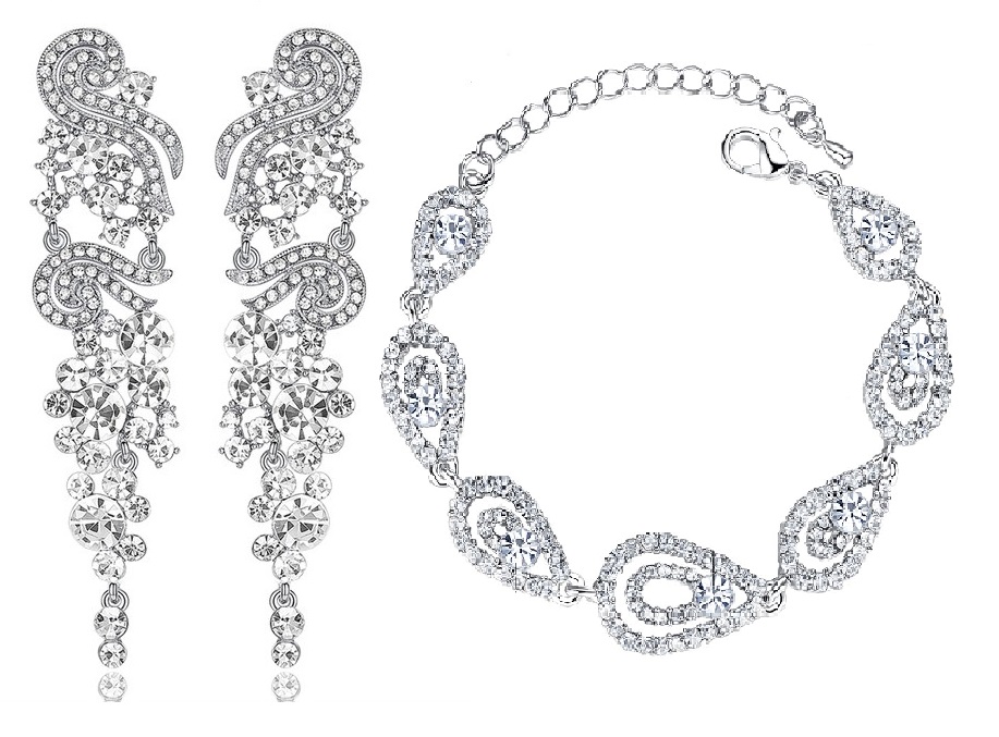 KOLCZYKI SREBRNE Z CYRKONIAMI, EFEKTOWNE, PIĘKNE Materiał Posrebrzany