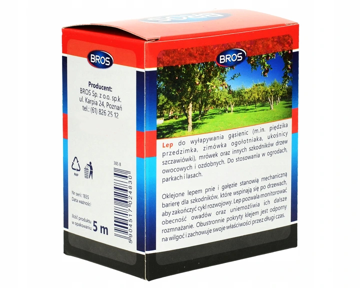 LEP TAŚMA DO DRZEW WYŁAPUJE OWADY SZKODNIKI GĄSIENICE MRÓWKI ZIMÓWKI BROS Rodzaj lep