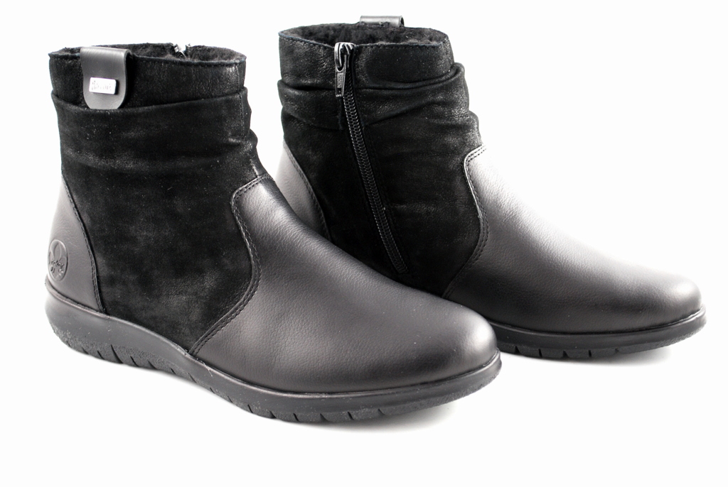 RIEKER X0181 TEX Botki damskie czarne skóra R.37 Rozmiar 37