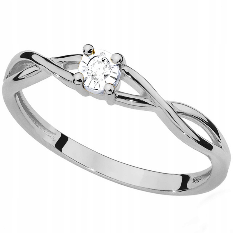 

Zaręczynowy Pierścionek Złoty Z Brylantem 0,03ct