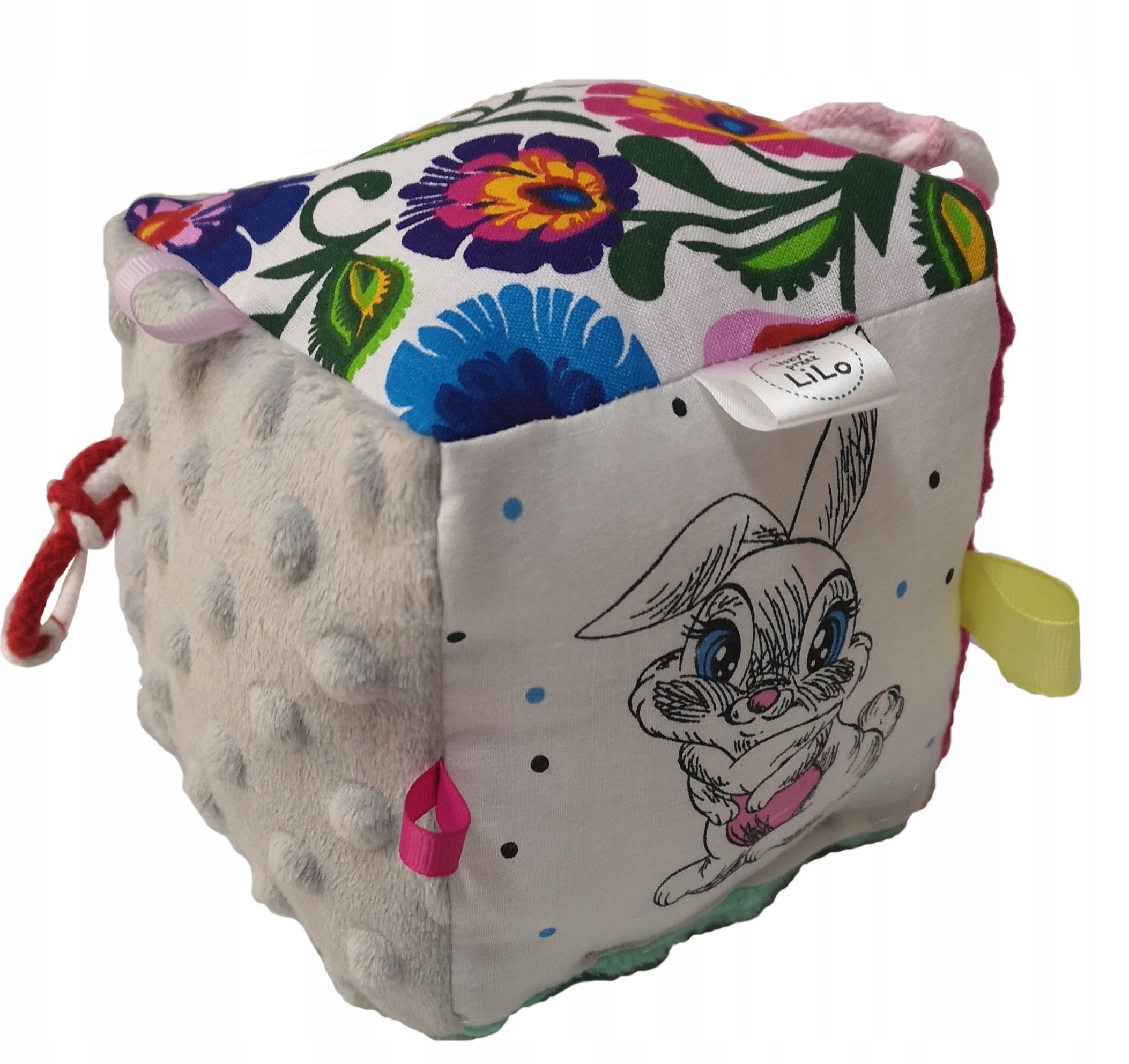 

Kostka Sensoryczna gryzak Przytulanka Minky LiLO