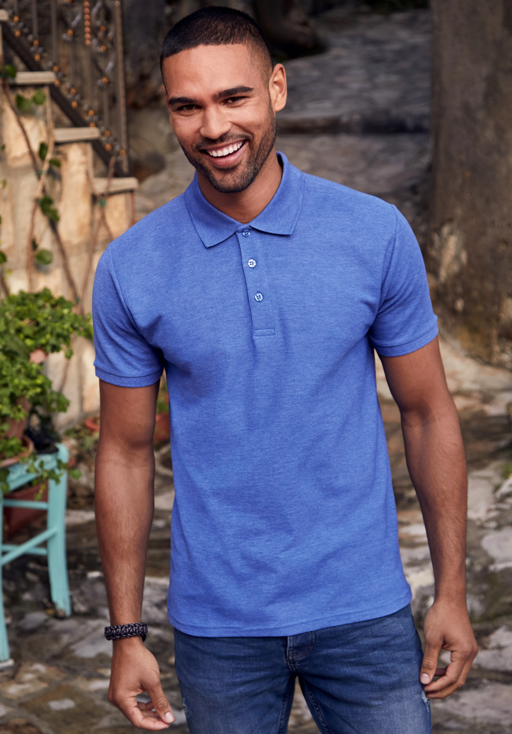 KOSZULKA POLO 65/35 Fruit of The Loom emerald L Rękaw krótki rękaw