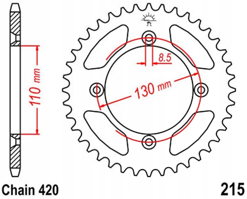 Zadní ozubení Honda Crf 150 R Rb 07-19 Nové
