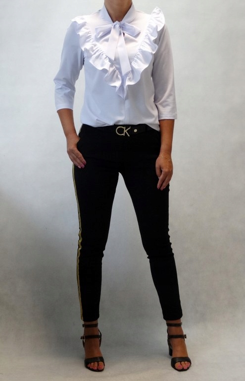 WIZYTOWA BIZNESOWA BLUZKA BIAŁA tu 44/r (34-56) Fason klasyczny