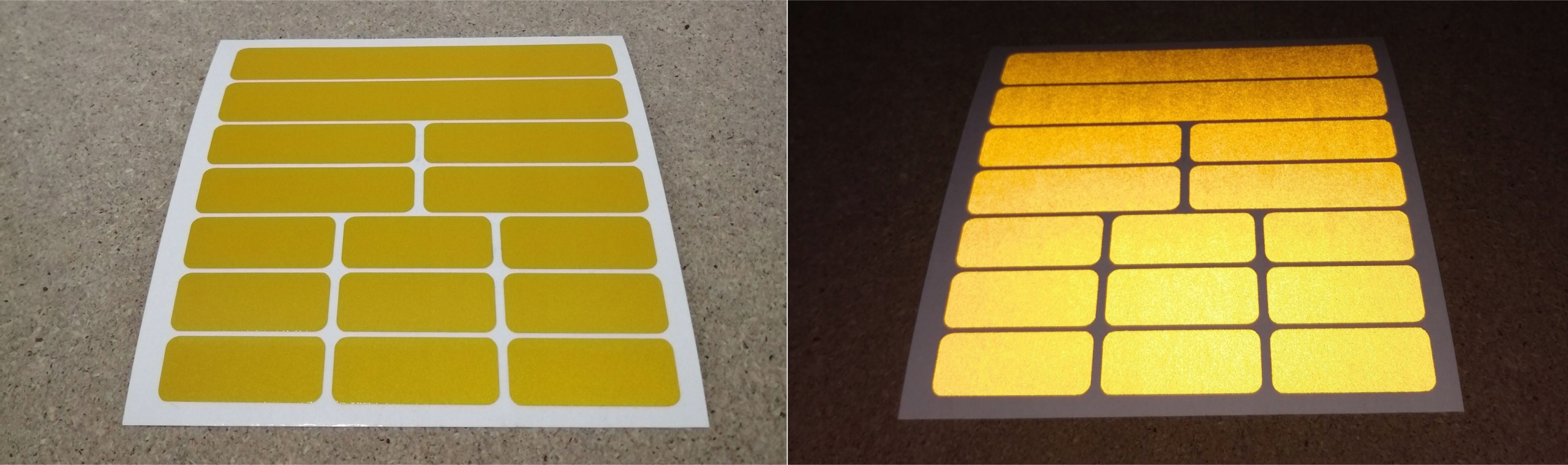 ODBLASKOWE NAKLEJKI ODBLASK ROWER MOTOR KASK 15szt Kolor dominujący żółcie