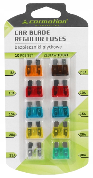 

Bezpieczniki Płytkowe Uniwersalne 10 Szt. 5A-30A