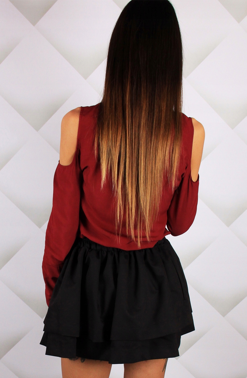 BLUZKA koszula odkryte wycięte ramiona modna Rozmiar S/M