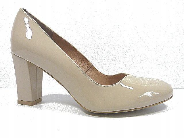Boty Pamar 36 cremové, pohodlný sloupek, kůže