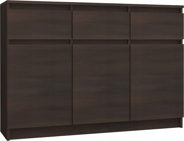 

Duża Komoda 3 Szuflady + 3 Szafki 120cm Wenge