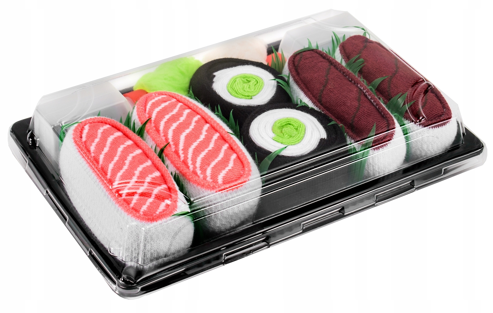 

Sushi Skarpetki Tuńczyk, Maki Ogórek, Łosoś 3 pary