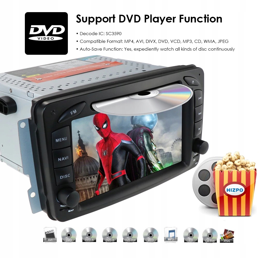 Radio 7' MERCEDES W209 ANDROID 12 4/64 GPS WiFi Model 144