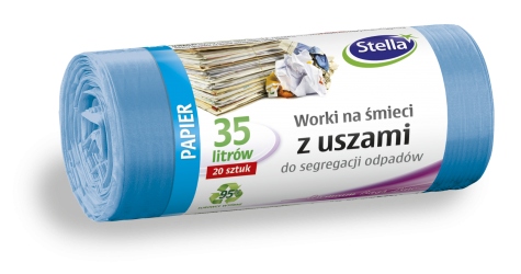 

Worki Na Śmieci Z Uszami 35L Niebieskie Papier Eko
