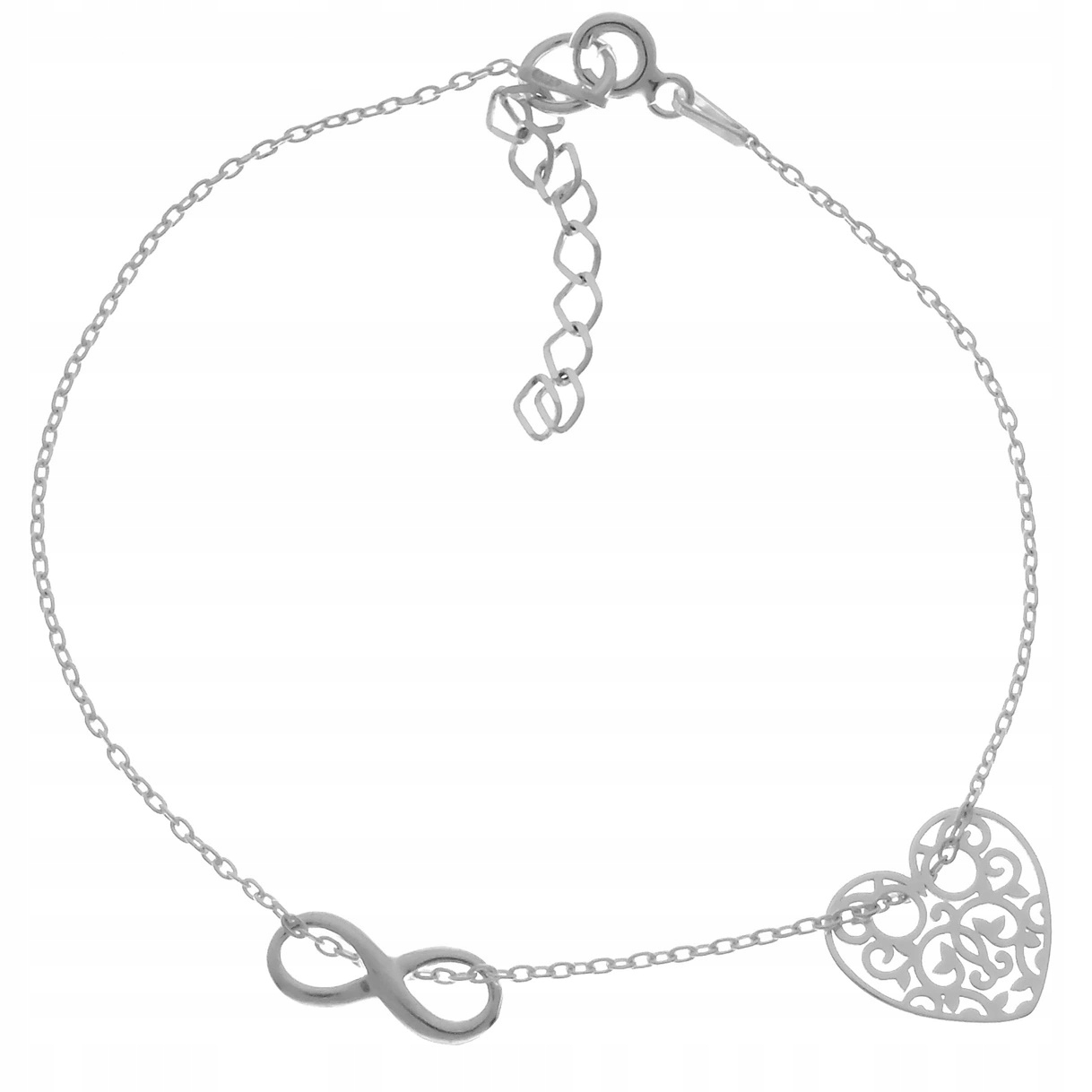 

Serce Infinity Srebrna Bransoletka Srebro 925