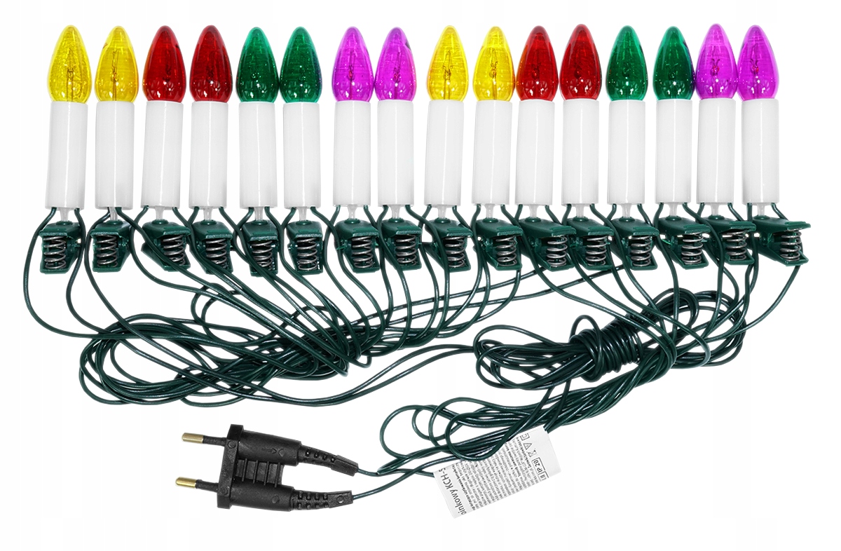 TRADYCYJNE LAMPKI ŚWIATEŁKA CHOINKOWE ŚWIECZKI 5W Zasilanie sieciowe