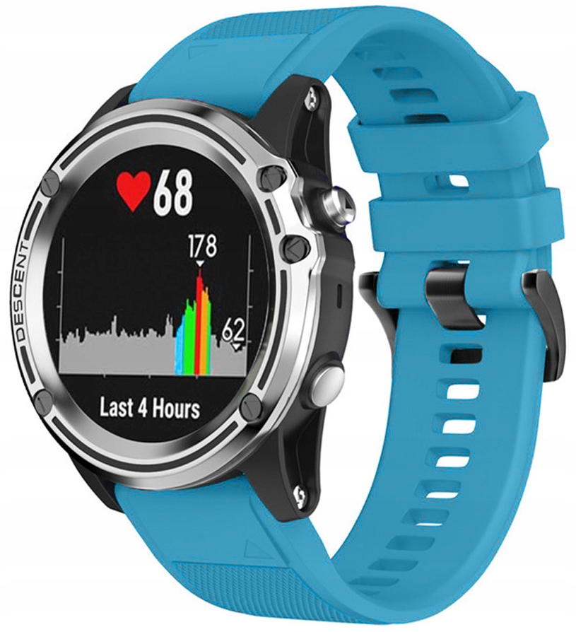 Błękitny Silikonowy Pasek Garmin Fenix 6S Sapphire
