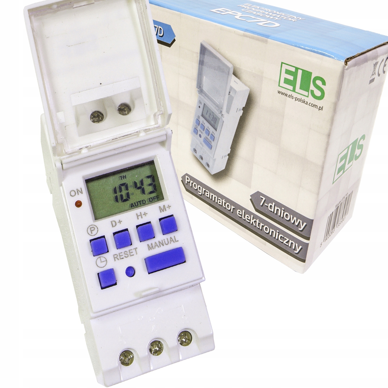 Programator czasowy elektroniczny na szynę TH LED