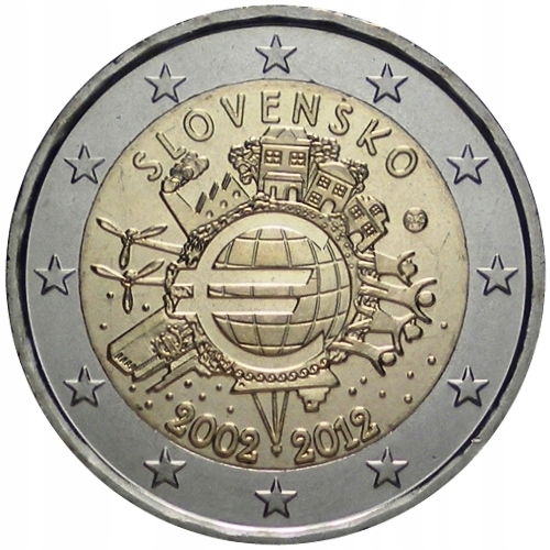2 euro Słowacja 10 lat euro w obiegu 2012