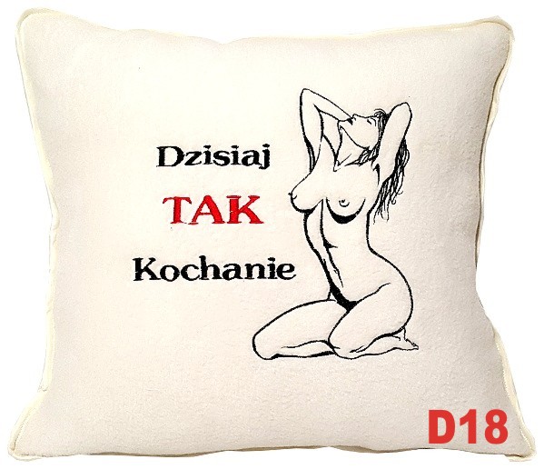 PODUSZKA DEKORACYJNA HAFT + IMIĘ NA KAŻDĄ OKAZJE Marka AXA
