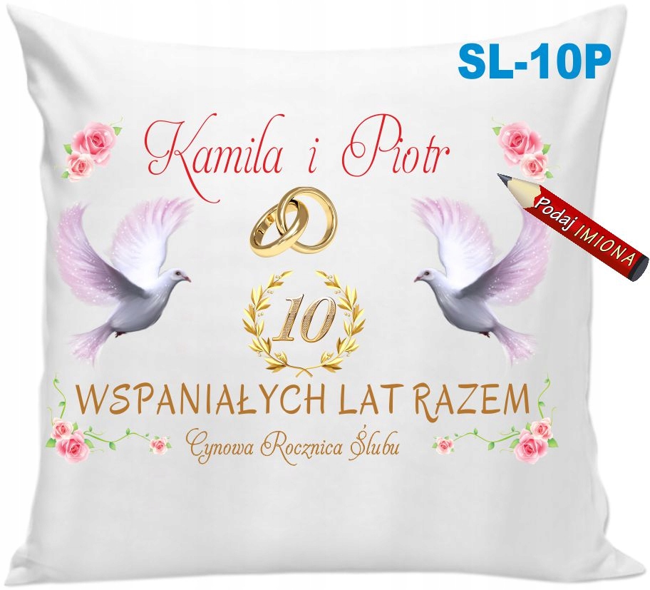 

Poduszka z Imionami 10 Dziesiąta Rocznica Ślubu