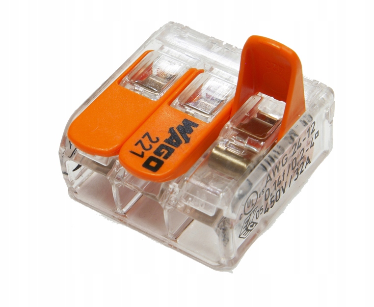 

szybkozłączka elektryczna 3x2,5 4mm Wago 221-413
