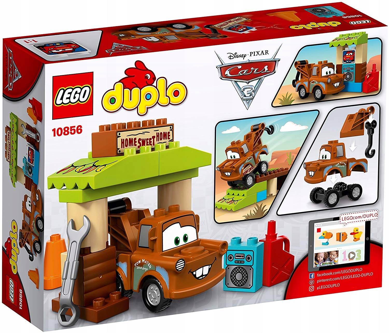 LEGO DUPLO Cars 10856 Auta Szopa Złomek Zygzak Marka LEGO