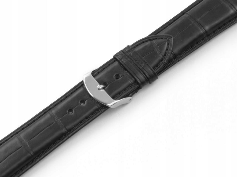 Řemínek Na Hodinky Marquise Aligátorská Kůže Louisiana Alligator 19 Černý