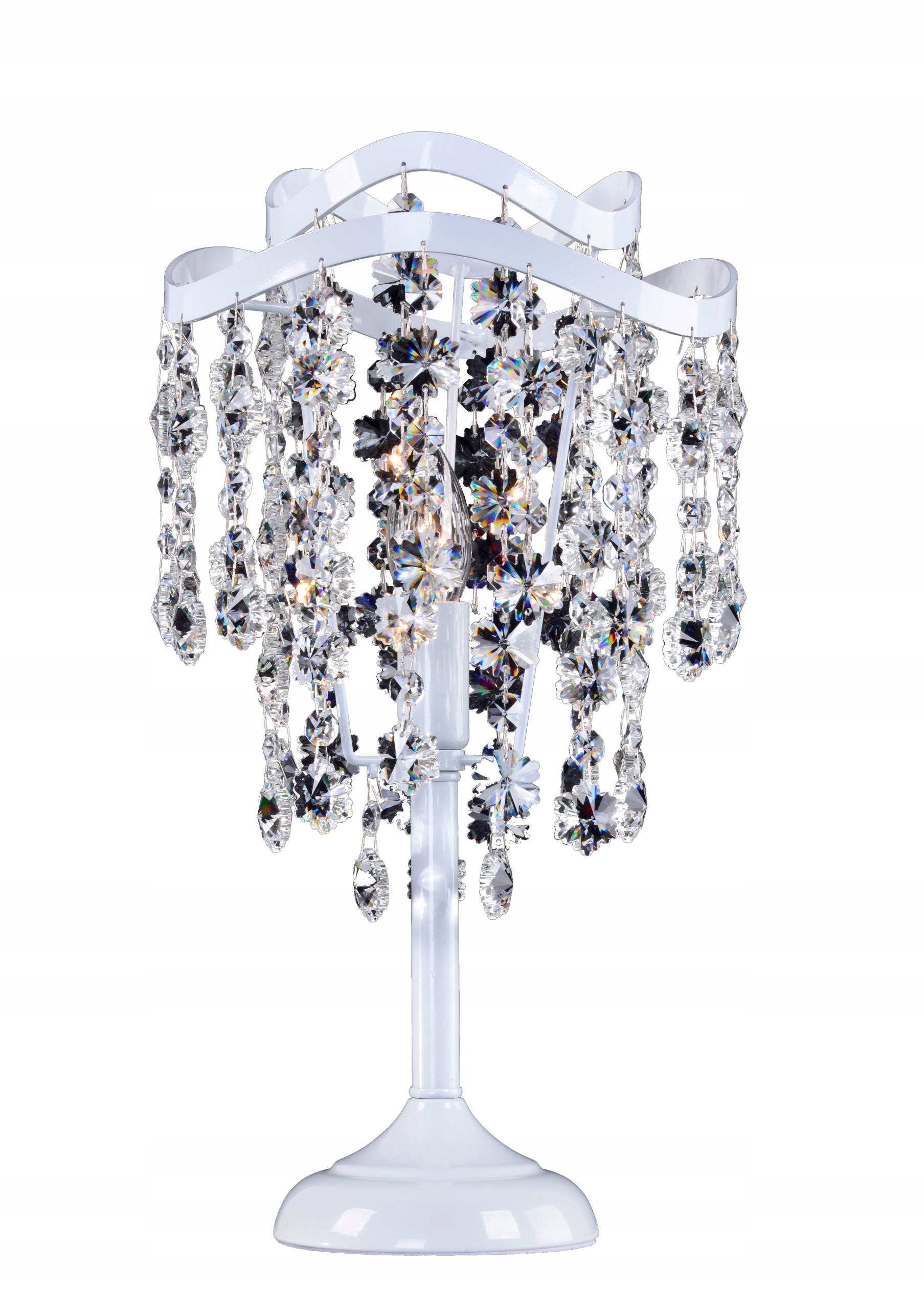 LAMPA STOLIKOWA KRYSZTAŁOWA BIAŁA FOG 1T