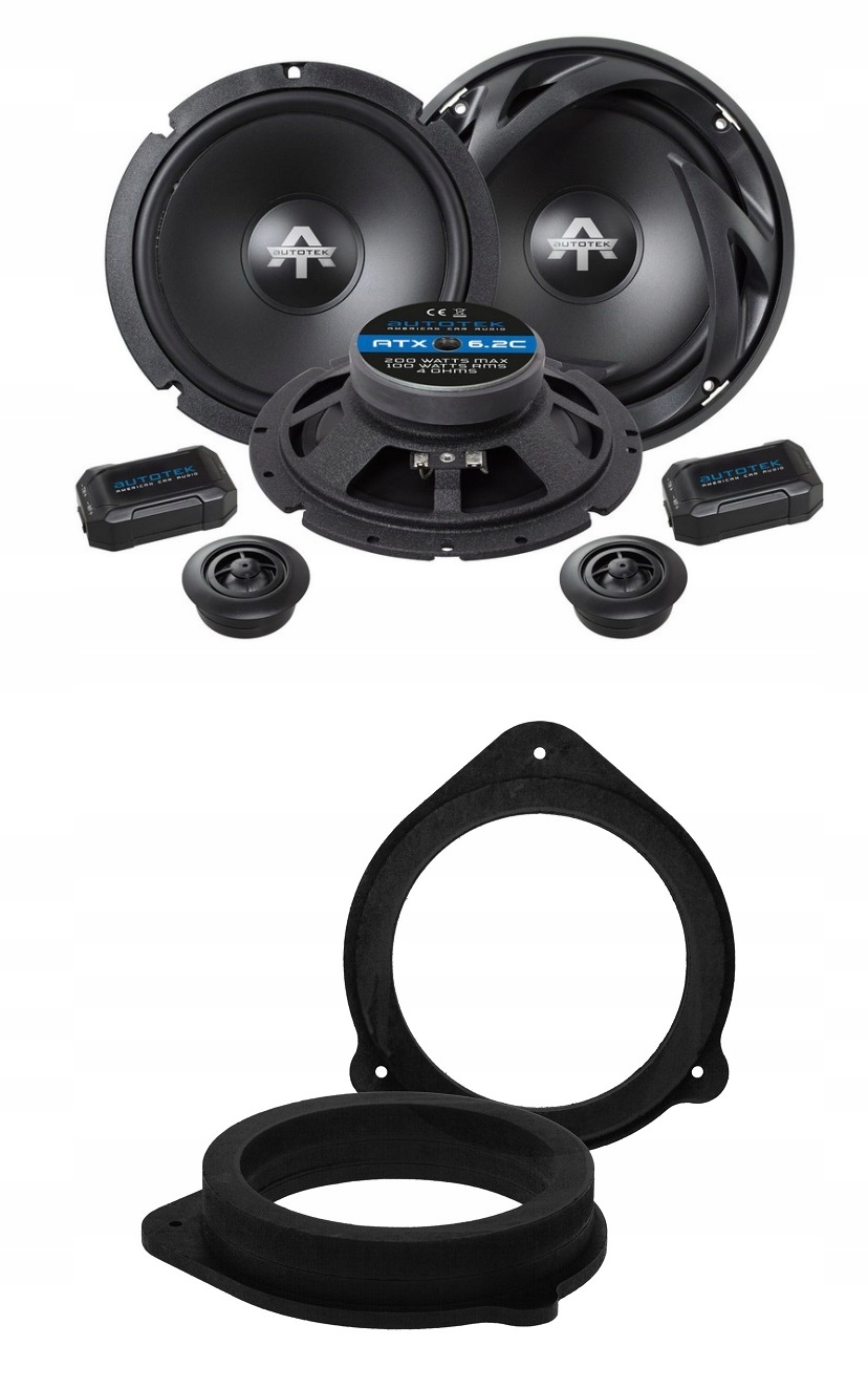 Autotek ATX6.2C Reproduktory dištančné prvky Mdf 165 mm Audi A3 8P A4 B6 B7 2003-2012