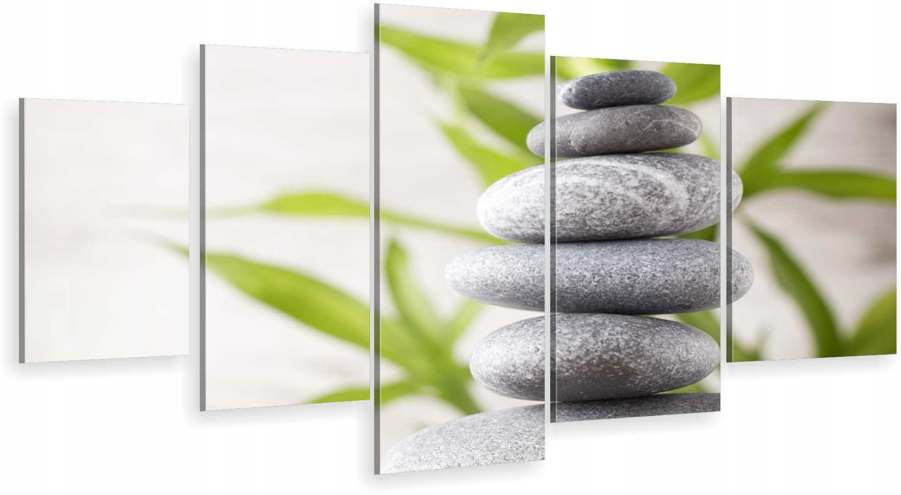 

Tryptyk 5-CZĘŚCI Na Ścianę Kamienie Zen Spa 800 Wz