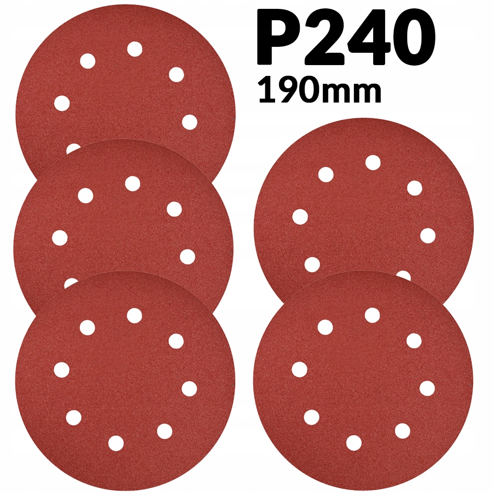 

Papier Ścierny 190mm Krążek P240 Szlifierki 5 szt