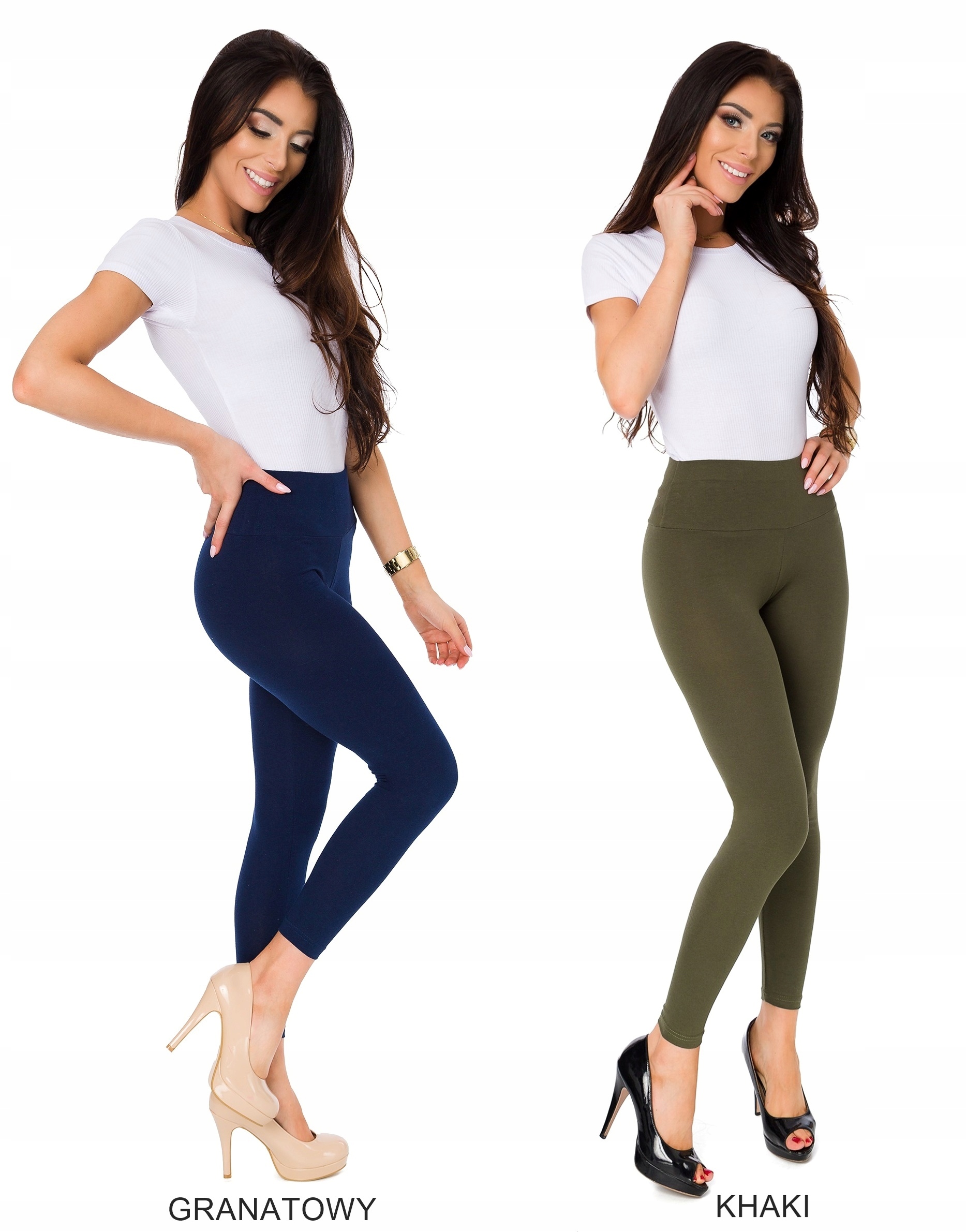 Legginsy getry bawełniane wysoki stan P1 L/40 # Rozmiar L