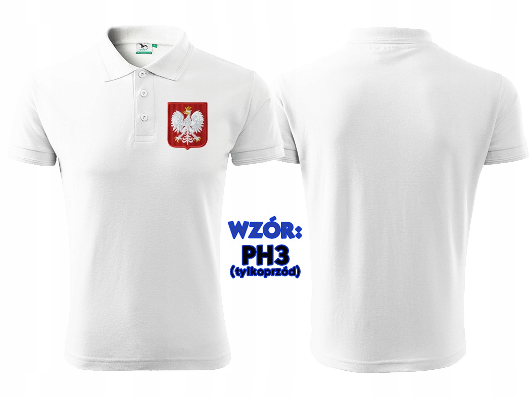 Koszulka Polo KIBICA POLSKA ORZEŁEK haft Wzór dominujący inny wzór