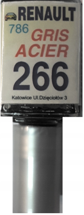 Renault 266 Gris Acier Lakier Samochodowy Zaprawka Do Rys 10 ML Arasystem