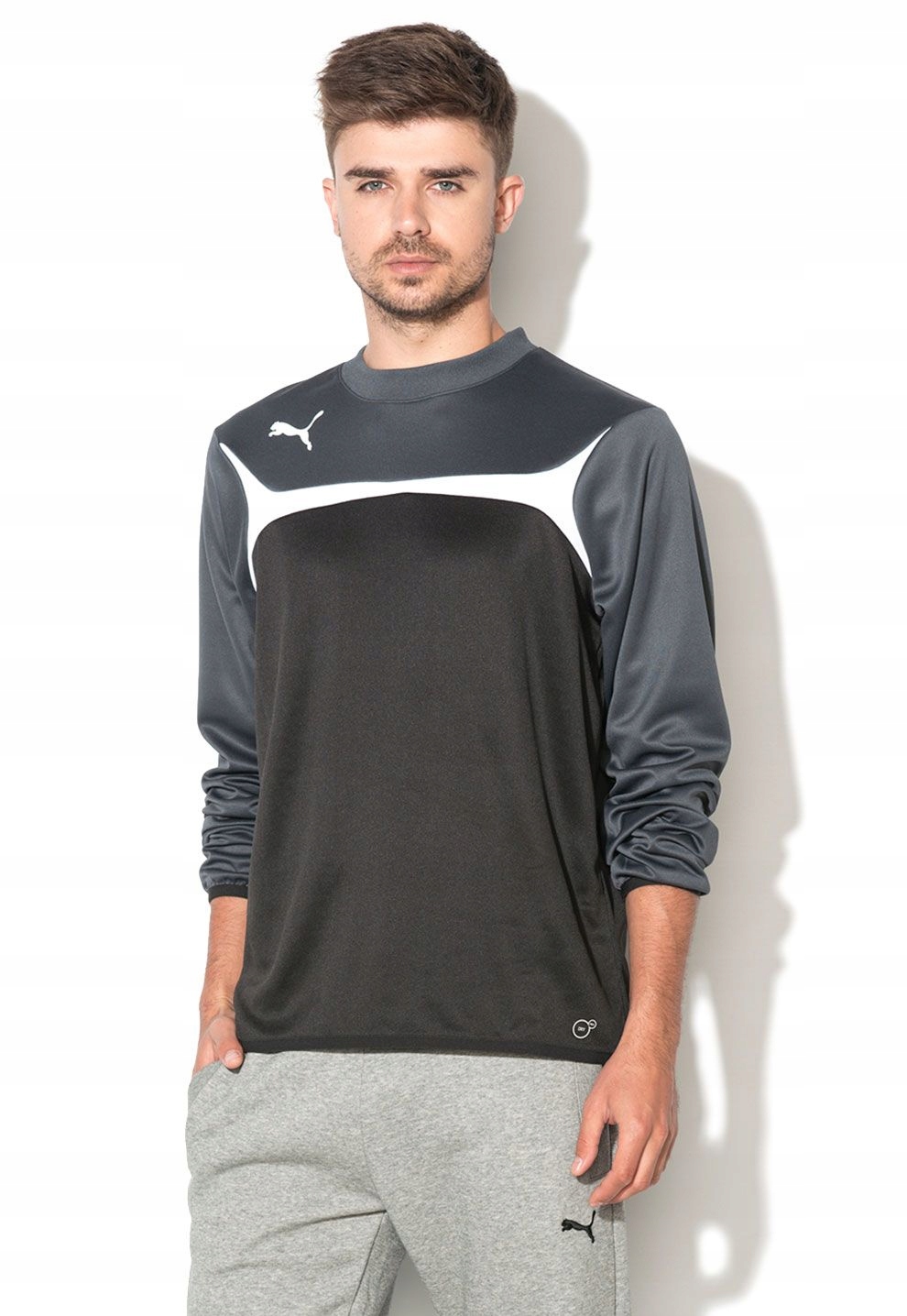 PUMA BLUZA SPORTOWA TRENINGOWA ESITO 3 r. L Dekolt okrągły