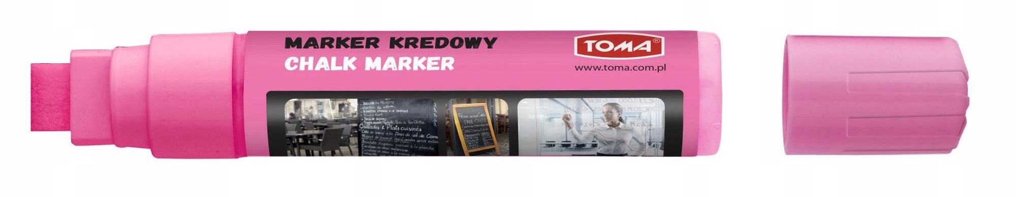 Marker srebrny KREDOWY 15x8mm ścięty do tablicy szyby potykaczy TO-290 TOMA Rodzaj dekoracyjny kredowy zmazywalny