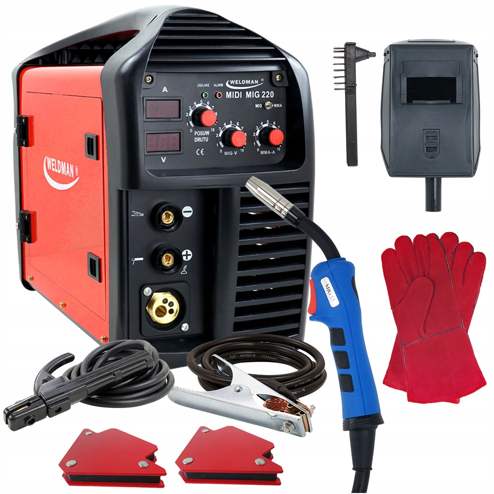 MIGOMAT 220A сварочный аппарат MMA MIG IGBT WELDMAN комплект