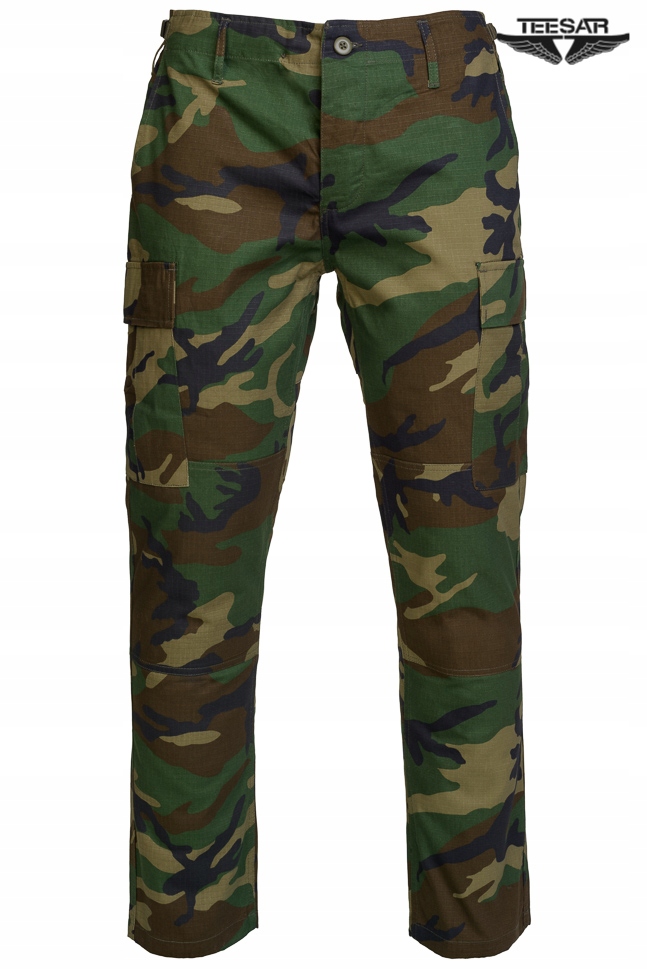 Wojskowe SPODNIE BDU RipStop SLIM FIT WOODLAND - L Marka inna