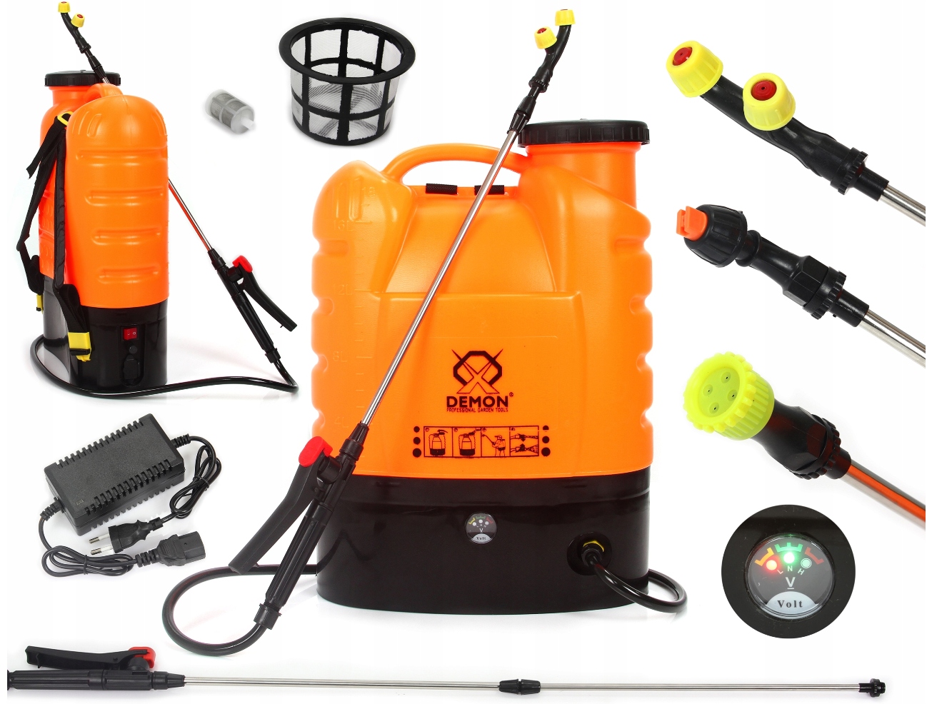 Elektrický postrekovač Akumlátorový Demon 16L Plechový Profesionálny