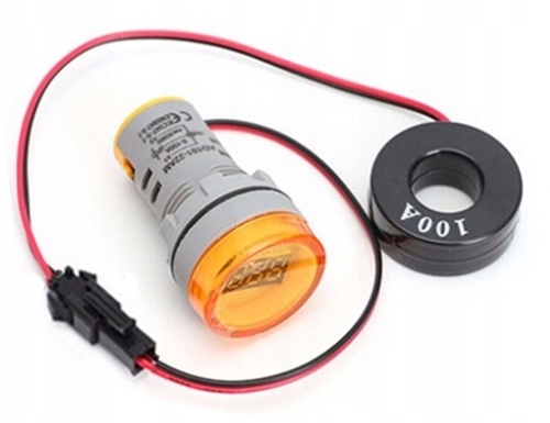 AMPEROMIERZ 100A LED 22mm MIERNIK MAŁY WSKAŹNIK Ż