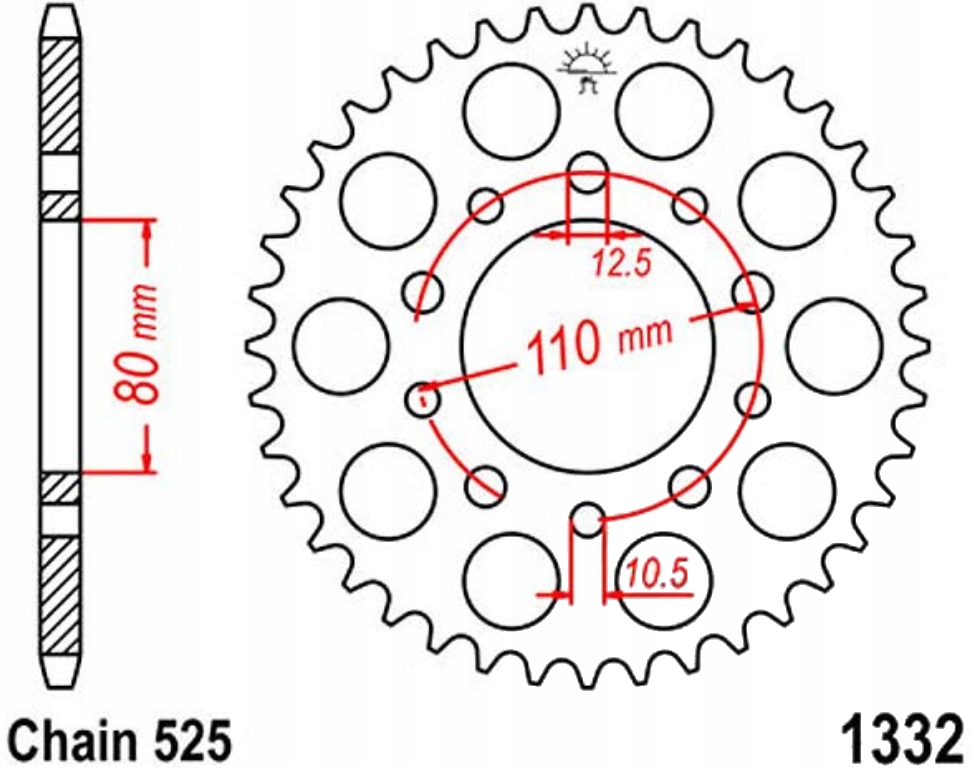 Zadní ozubení Jtr 36-47Z Honda Xbr 500 S 85-89 Nové