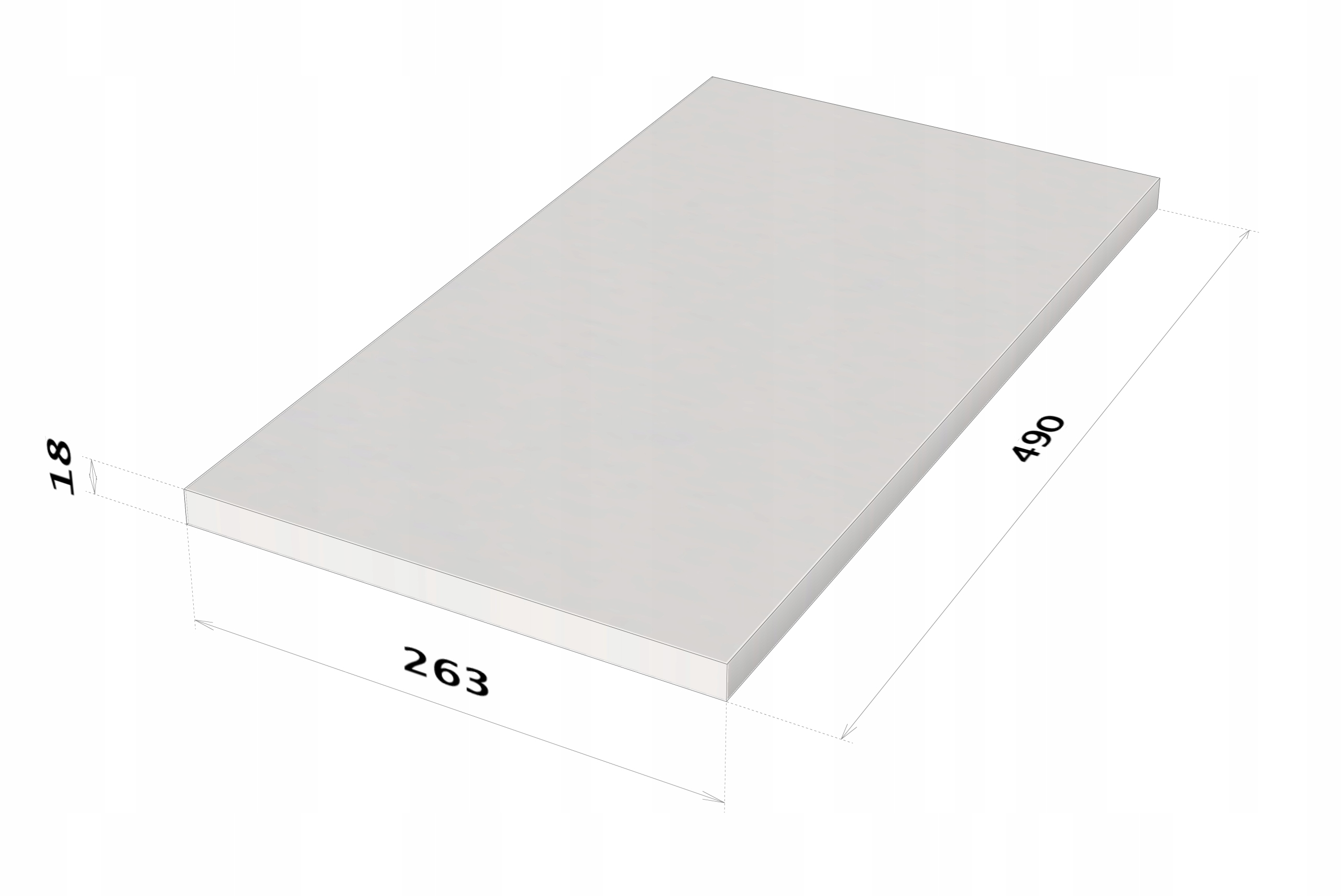 PÓŁKA DO SZAFKI STOJĄCEJ BIEL ALPEJSKA 263x490x18 Marka inna