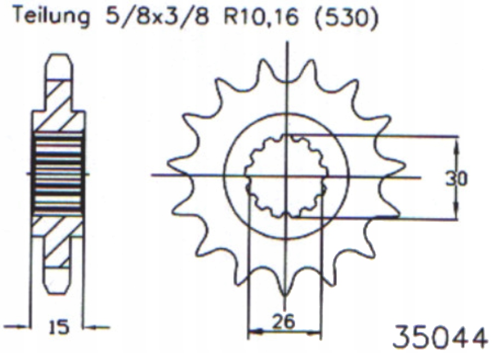 Přední ozubené kolo Esjot 16 17Z Mz/muz 1000 1000 Sf