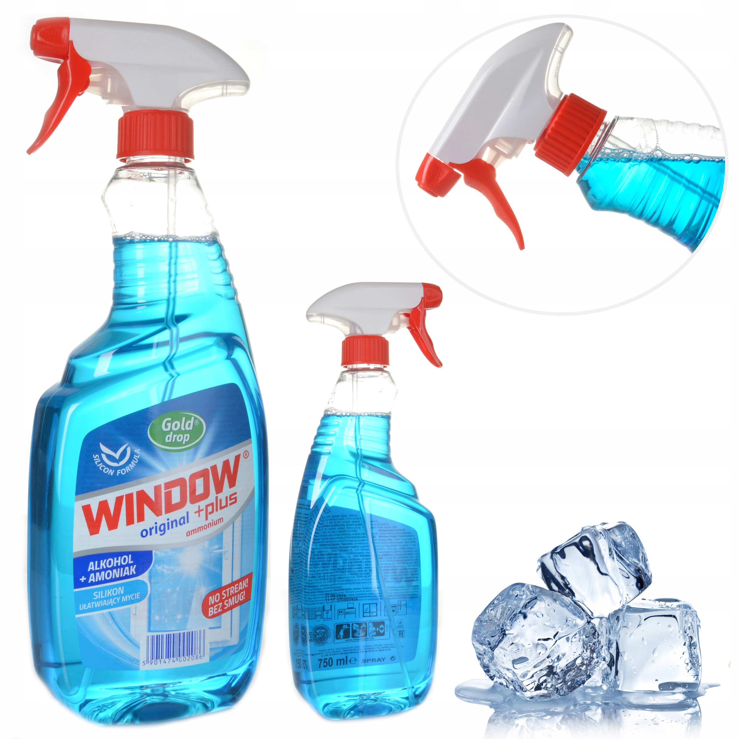 

Płyn do mycia szyb 750 ml bez smug Ammonium Window