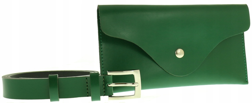 

Biodrówka damska Nerka saszetka Skóra Srebro pasek