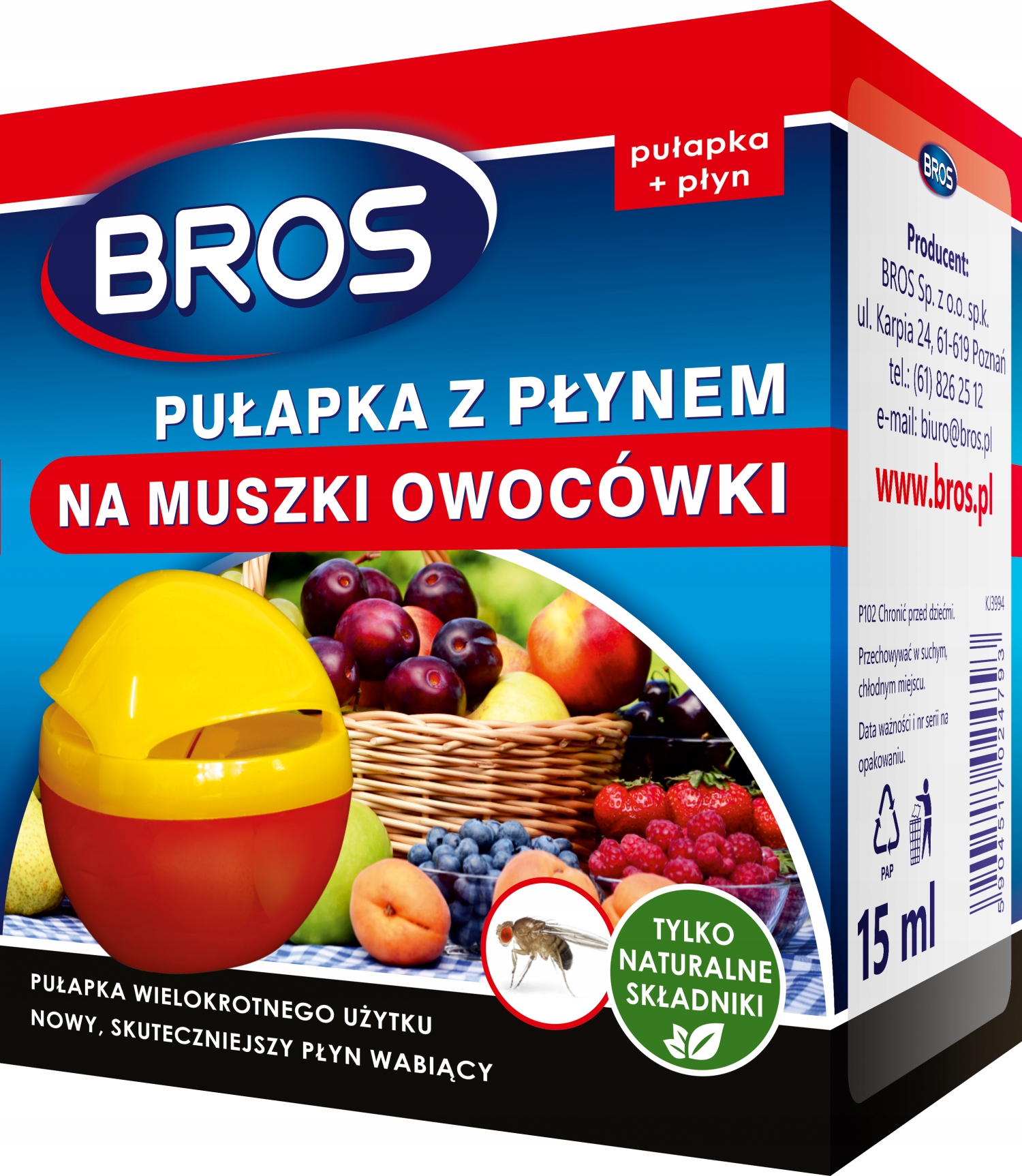 

Bros Pułapka z płynem na muszki owocówki 15ml