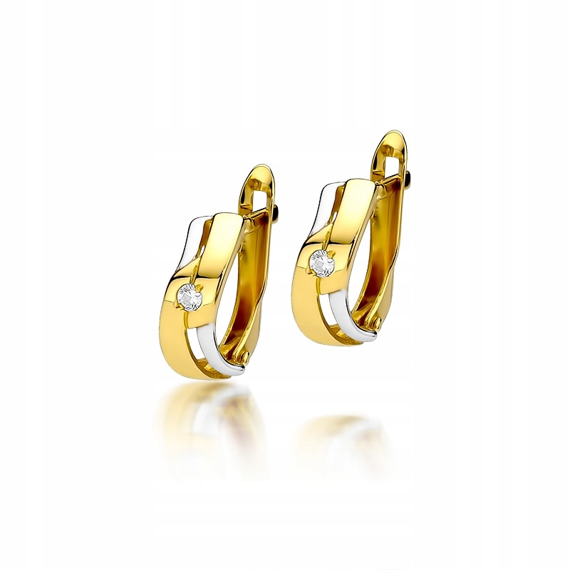 

Złote kolczyki z brylantami diamentami 0,08 ct