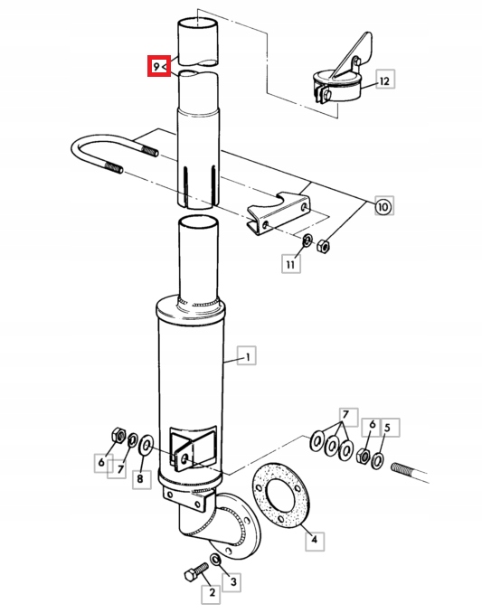 KOMIN RURA TŁUMIKA JCB 3CX 4CX 123/00551 Producent części inny