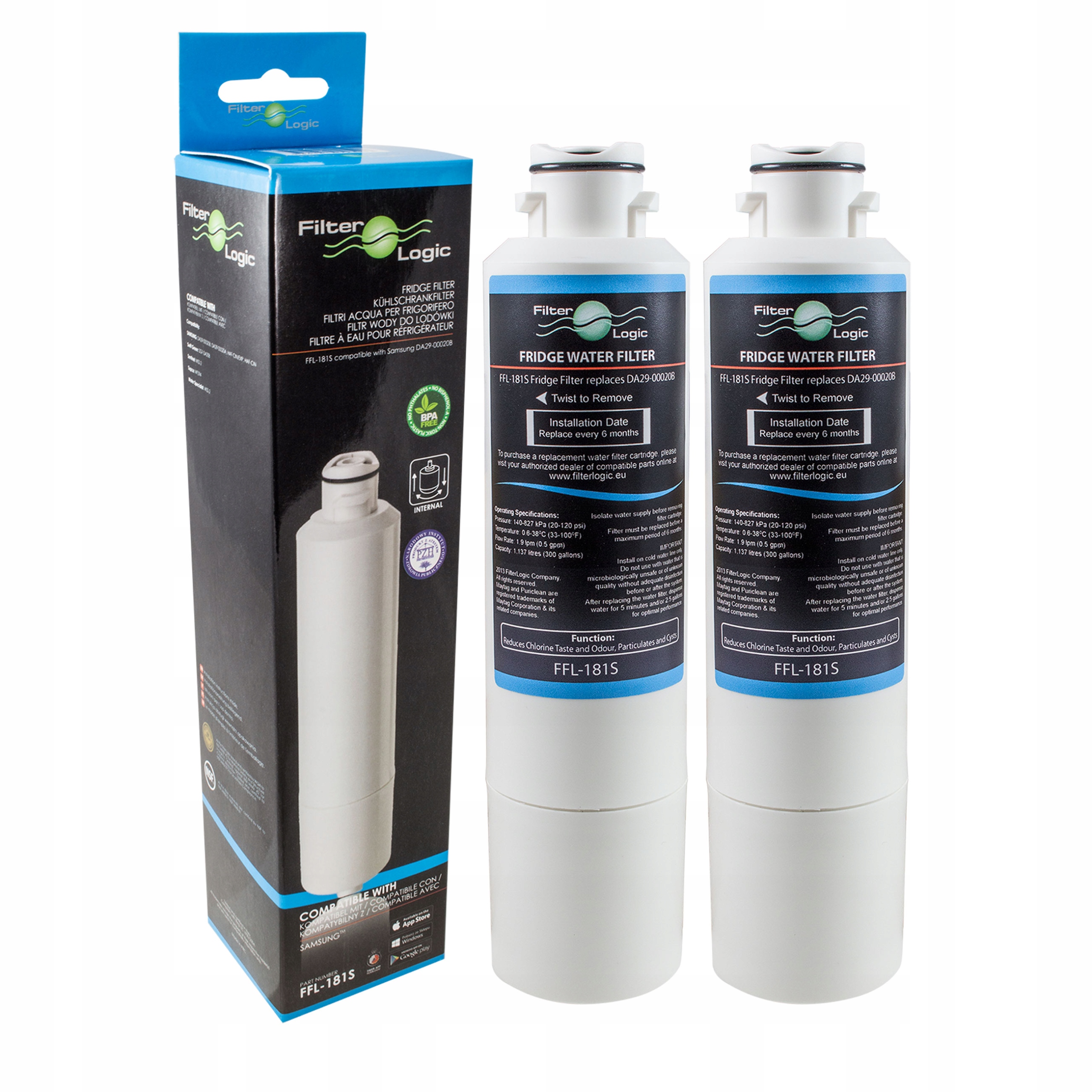 

2x Samsung RF56J9041SR Multidoor Filtr Wody Lodówk